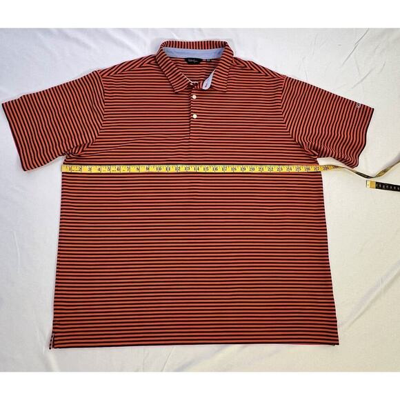 Walter Hagen Men's 11 Majors Short Sleeve Blue Orange Stripe Golf Polo Shirt XXL - Picture 6 of 9